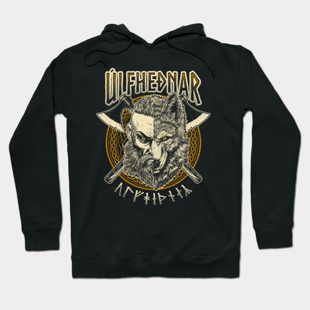 Viking Wolf Ulfhednar Norse Pagan Warrior Ulfhedinn Hoodie by Blue Pagan